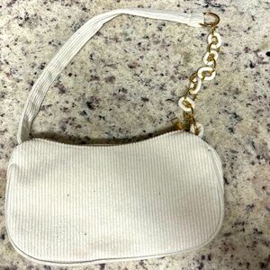 White Ribbed Purse